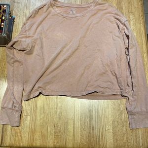 Pink long sleeve crop